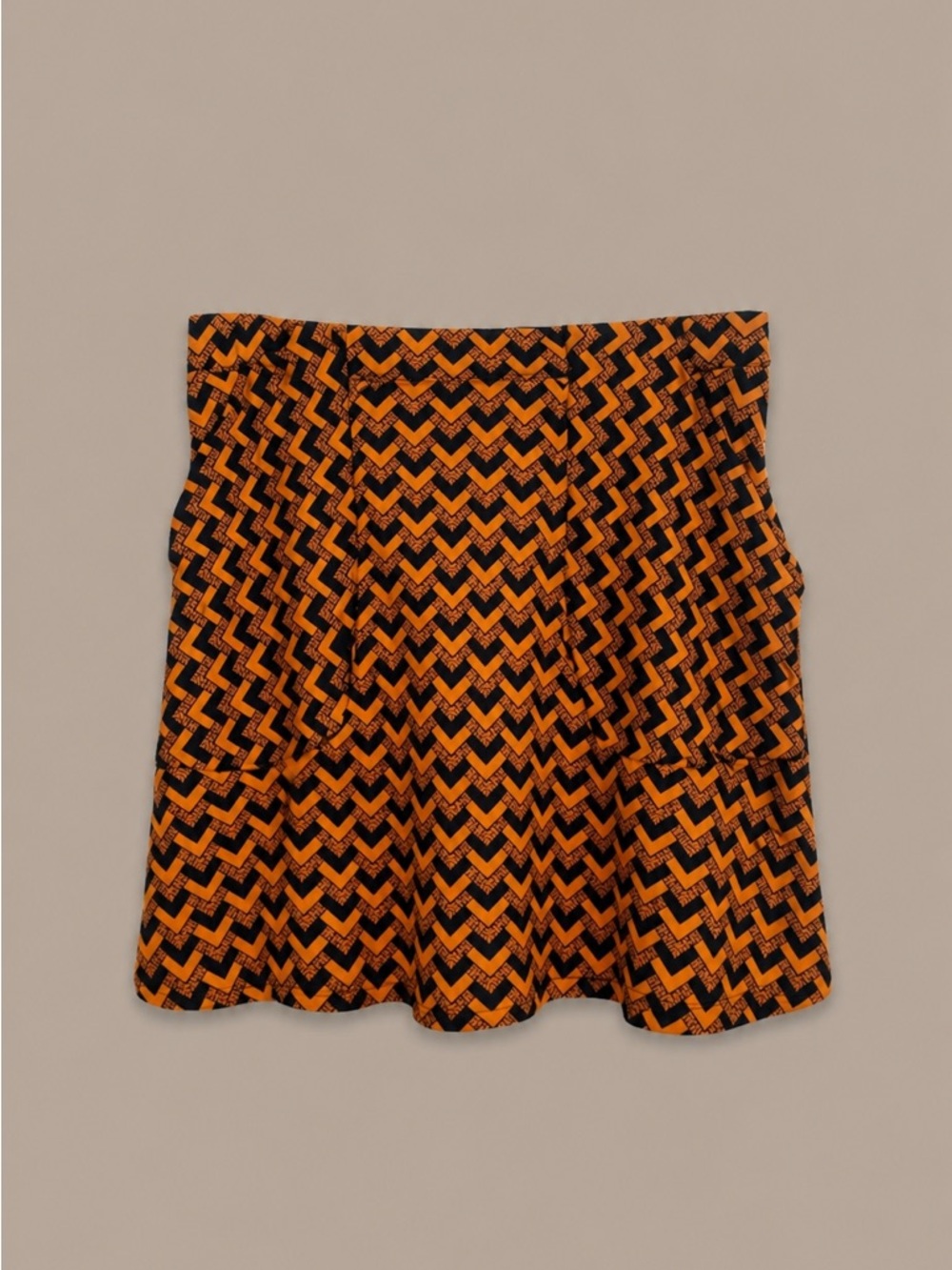 Abercrombie & Fitch Chevron Knit Mini Skirt XS Mustard & Navy Retro Mod Stylle